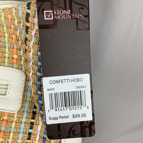 NWT Stone Mt Leather & Confetti Woven Shoulder Bag - Picture 8 of 12